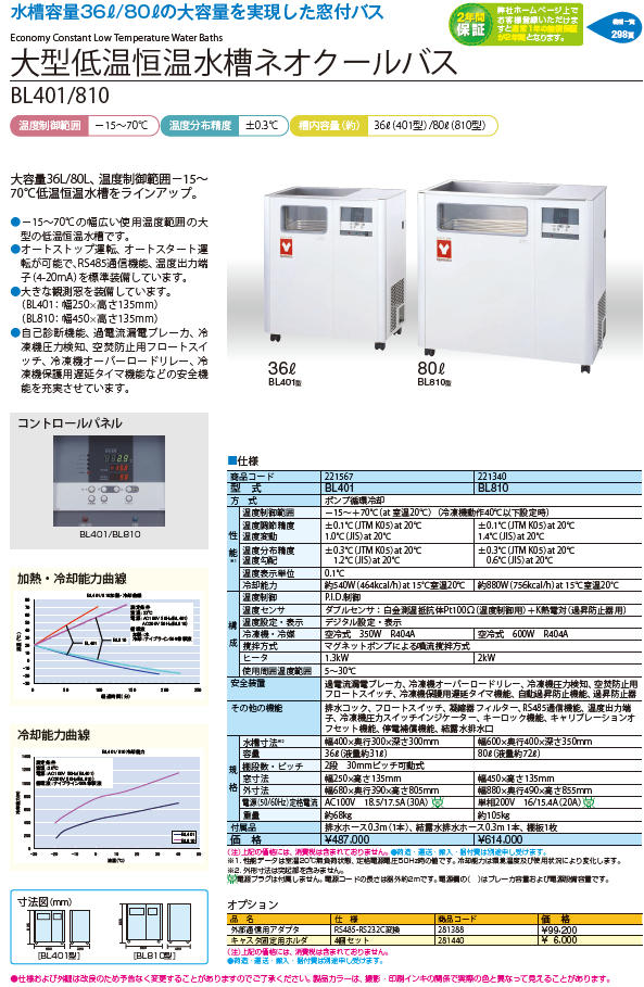 取扱商品情報 大型低温恒温水槽 ヤマト科学㈱ ﾔﾏﾄｶｶﾞｸ