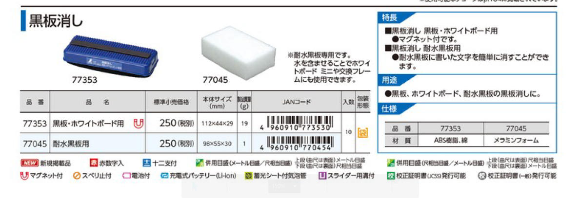 オフィス用品 シンワ測定(Shinwa Sokutei) ホワイトボード 折畳式 OAW 無地 横 45×60cm 77741 - 1